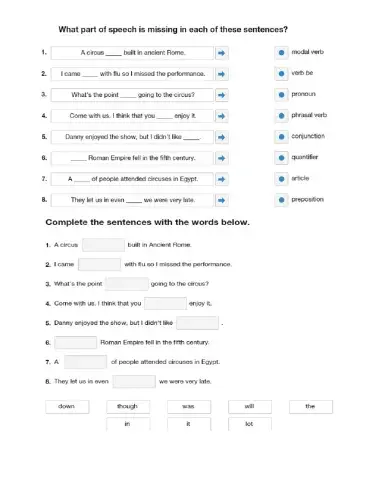 FCE Preparation Parts of Speech