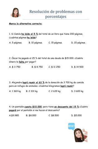 Problemas de porcentajes