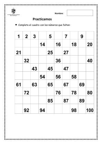 Tablero del 100