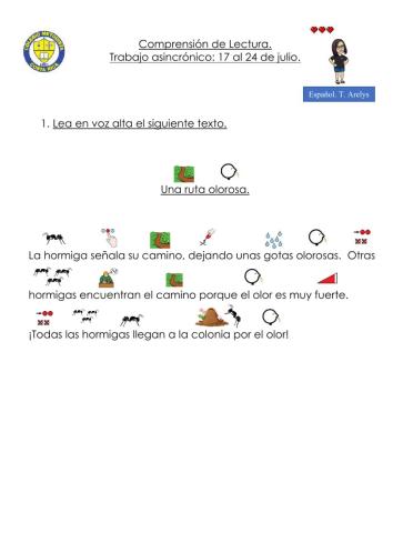 Comprensión de lectura PI