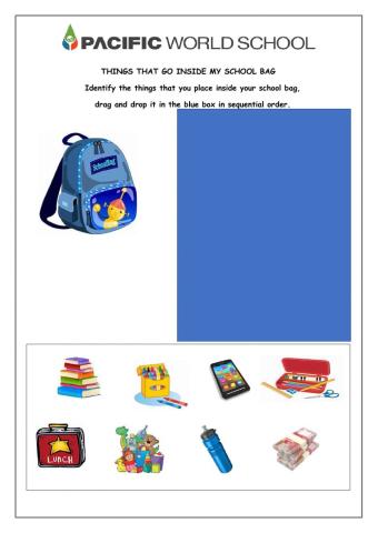 Inside my school bag