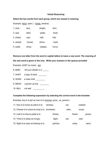 Verbal Reasoning