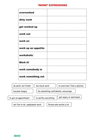 English. Expressions with WORK