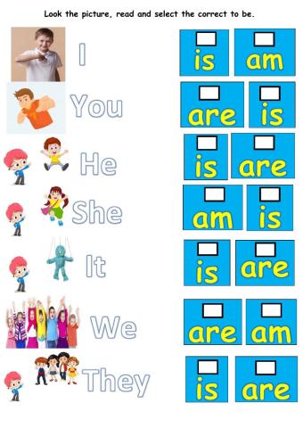 Personal pronoun + be