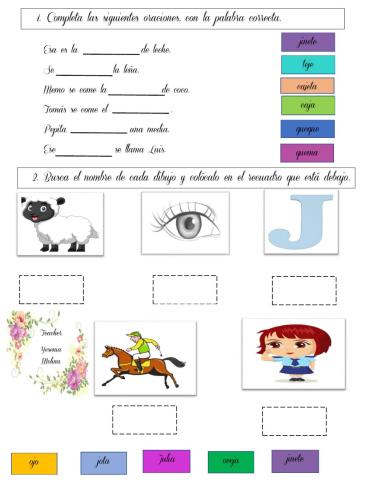 Completar oraciones.