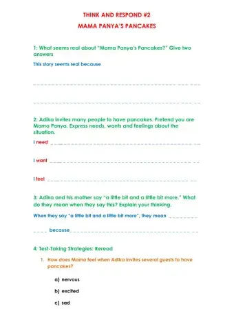 Mama Panya's Pancakes Review and Expand