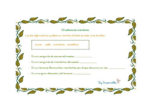 El relieve de montaña