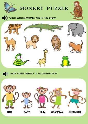 Monkey Puzzle worksheet