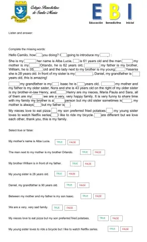 Listening and speaking practice