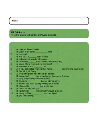 Grammar. Will-going to