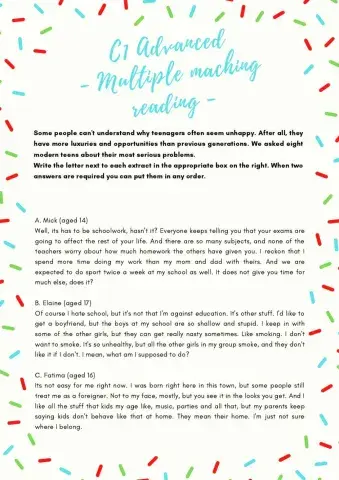C1 Advanced - Multiple Choice Reading