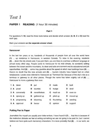 CPE Reading Test 1 Part 1