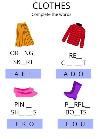 Clothes and colours 1