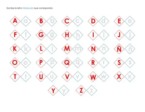 Escribe la letra minúscula