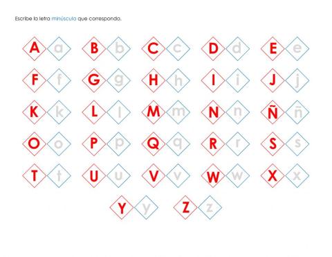 Escribe la letra minúscula