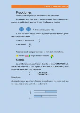 Fracciones repartos ficha 1