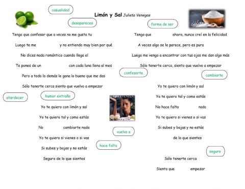 Spanish Song - Cloze Lyrics