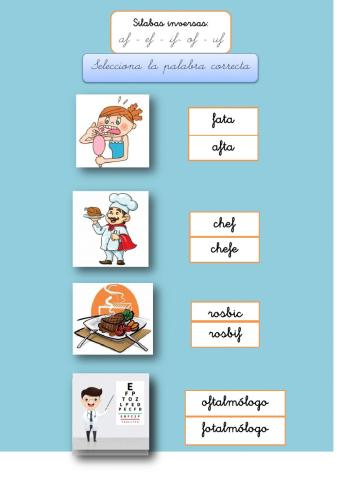 Silabas inversas af ef if of uf