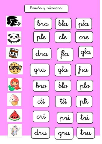 Discriminación de silabas trabadas