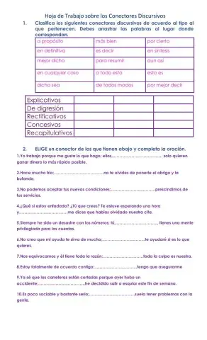 Conectores discursivos