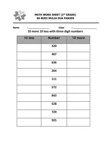 Ten Less and Ten More