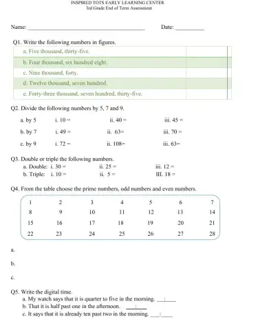 Mathematics Assessment