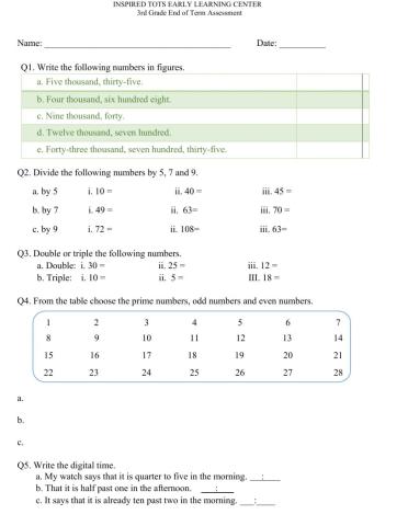 Mathematics Assessment