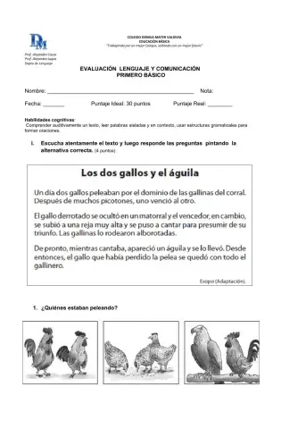 Evaluación de Lenguaje