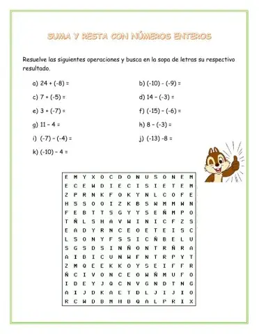 Suma y resta con números enteros