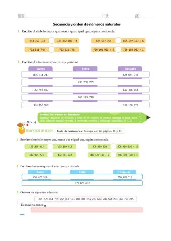 Comparación de números naturales