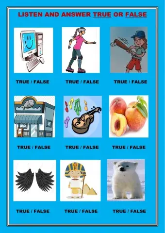 Listen and Answer True or False