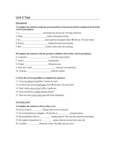 Present perfect and continuos