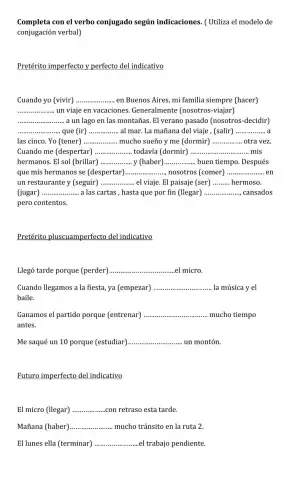 Modos y tiempos verbales