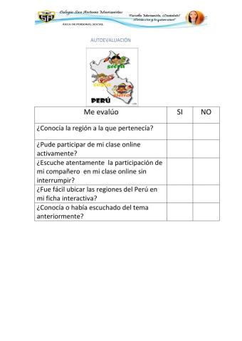 Autoevaluación de la costa