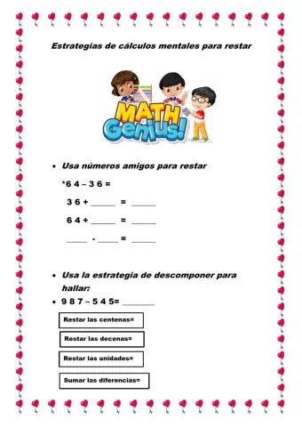 Usar estrategias de cálculo mental para restar