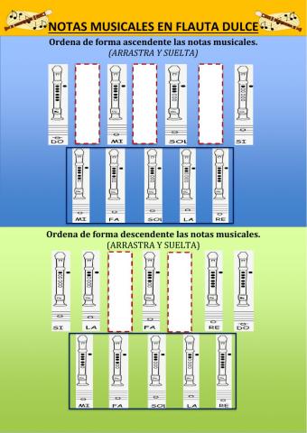 MÚSICA - Notas en flauta dulce y sopa de letras