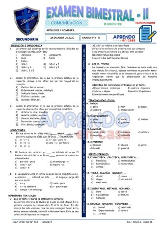 Exam. 2do Bim - Pre - U