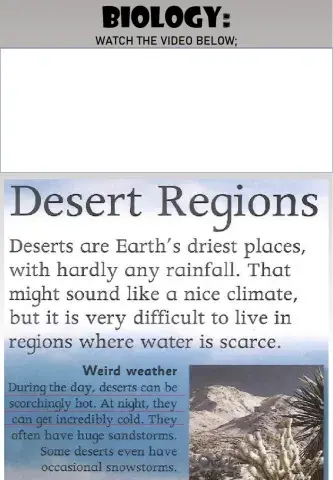 WEEK 21: WEDNESDAY: Desert