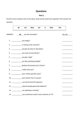 Aux and WH questions