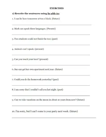 Can-Could-Be able to