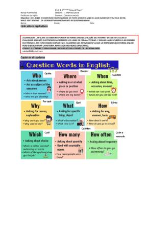 Places and Questions wordsd