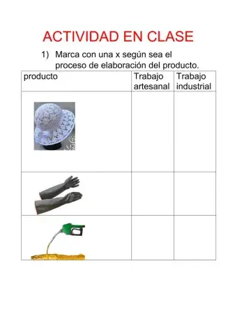Trabajo artesanal e industrial
