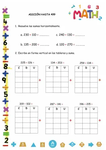 Adición hasta 499