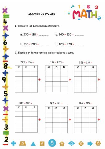 Adición hasta 499