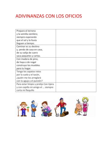 Adivinanzas de los oficios