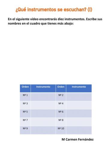 Audiciones de instrumentos