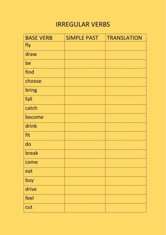 Past verbs