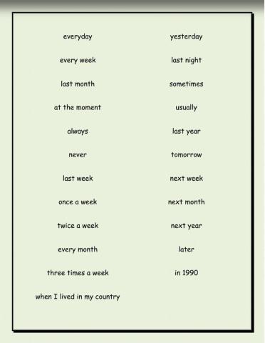 Adverbs and time expressions