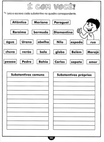 Substantivos comuns e próprios