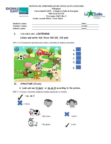 Mid-term Kid's box 2